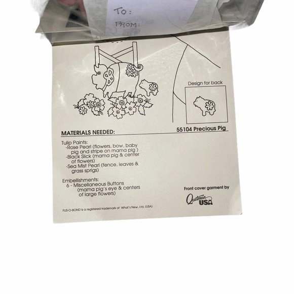 NIP What's New Ltd Fabric Appliques Precious Pig - Picture 3 of 3